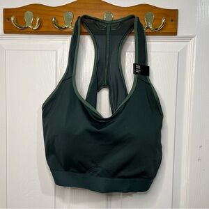 Brand New Adidas Size 2XL PADDED SPORTS BRA TOP medium Support Dark Green